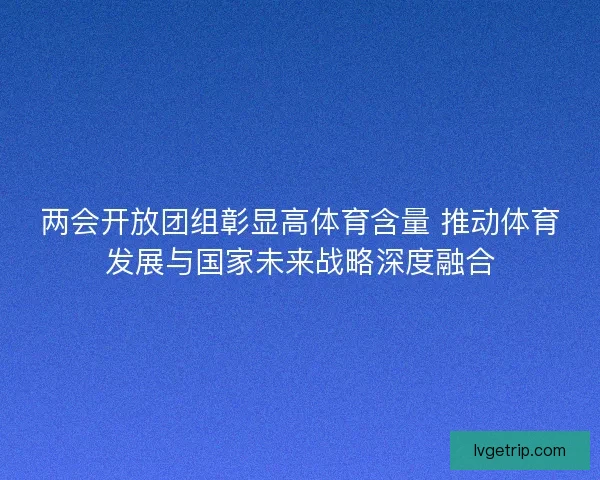 两会开放团组彰显高体育含量 推动体育发展与国家未来战略深度融合
